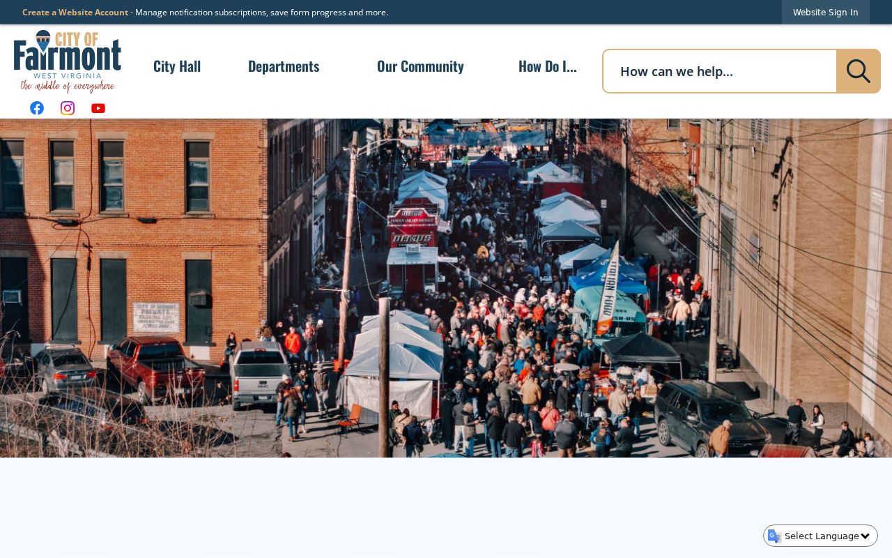 Official Fairmont city government page for local criminal record offices