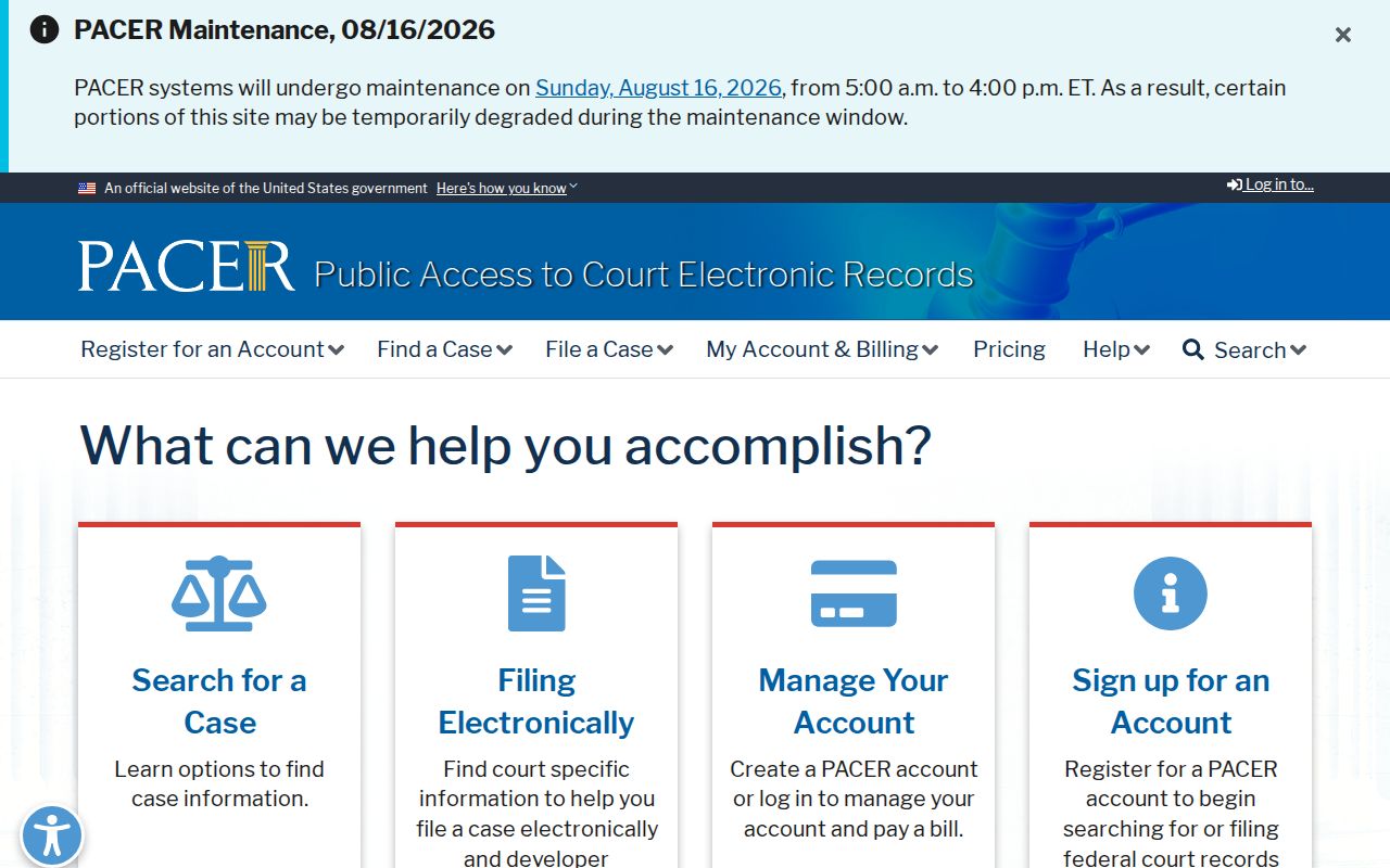 Marion County federal criminal case records PACER portal