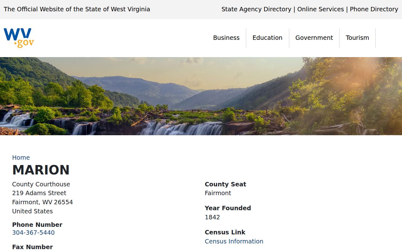 Marion County criminal history state government profile